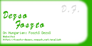 dezso foszto business card