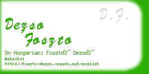 dezso foszto business card